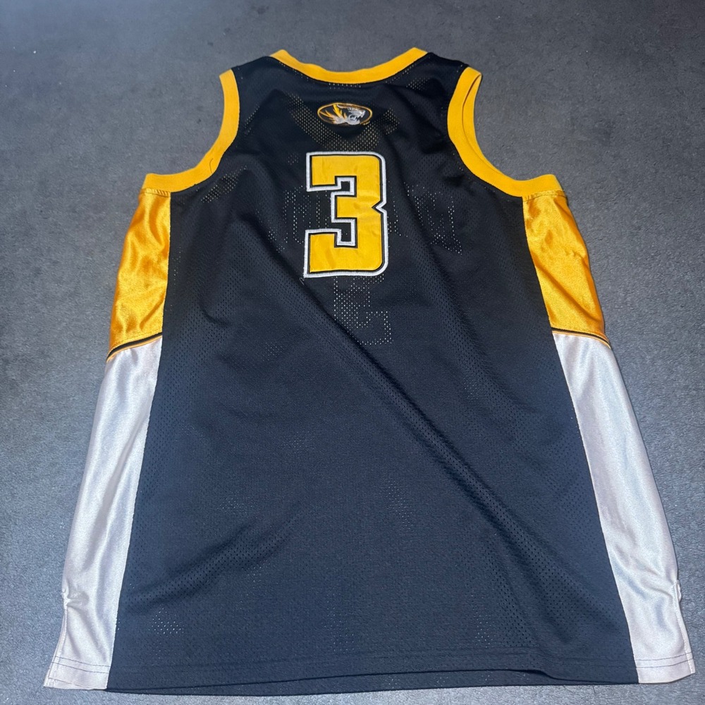 Colosseum Mizzou Tigers Basketball Jersey Mens XL Black Gold Missouri 3 Mesh - Picture 7 of 8